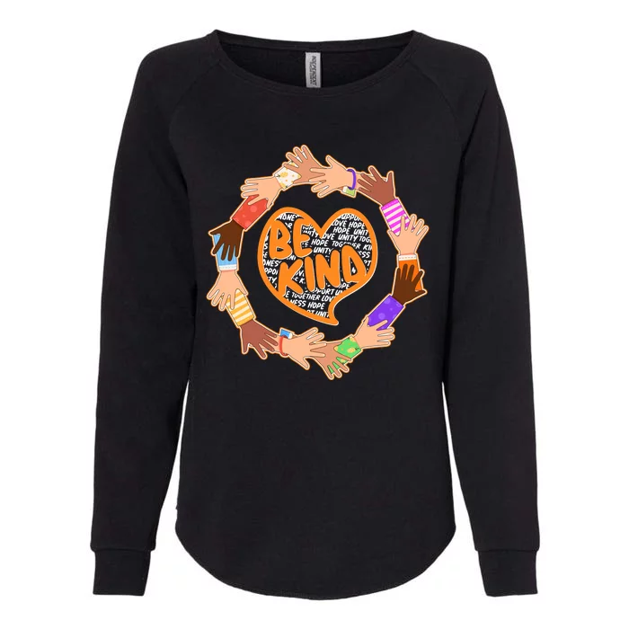 Circle Of Hands Be Kind Womens California Wash Sweatshirt