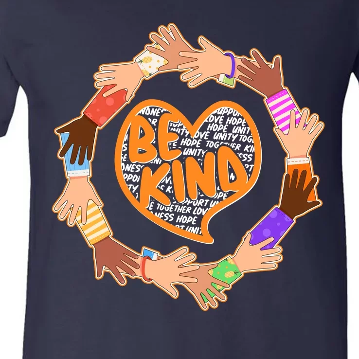 Circle Of Hands Be Kind V-Neck T-Shirt