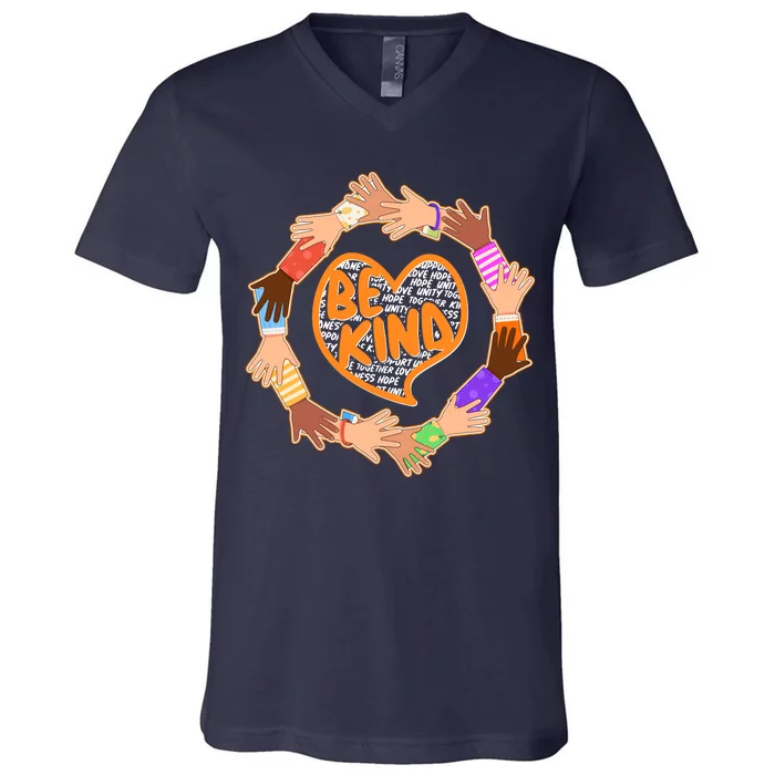 Circle Of Hands Be Kind V-Neck T-Shirt