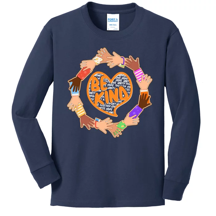 Circle Of Hands Be Kind Kids Long Sleeve Shirt