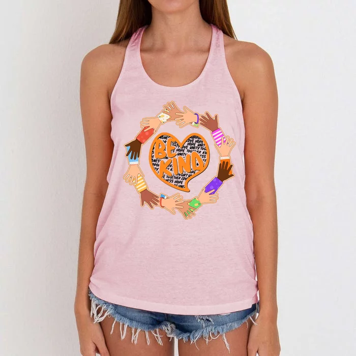 Circle Of Hands Be Kind Women's Knotted Racerback Tank