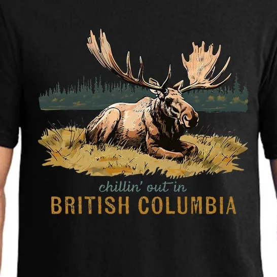 Chillin Out In British Columbia Canadian Moose Souvenir Pajama Set