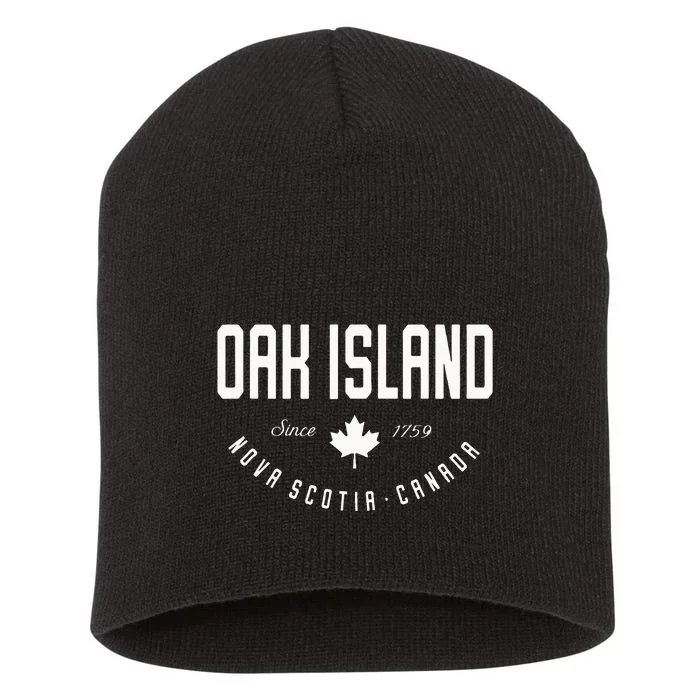 Ca Oak Island N.O.V.A Scotia Canadian Maple Leaf Short Acrylic Beanie