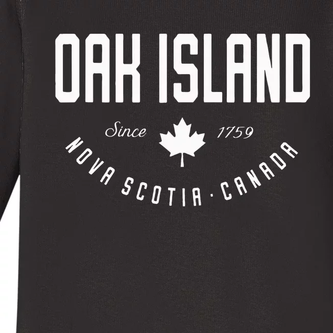 Ca Oak Island N.O.V.A Scotia Canadian Maple Leaf Baby Long Sleeve Bodysuit