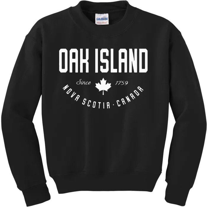 Ca Oak Island N.O.V.A Scotia Canadian Maple Leaf Kids Sweatshirt