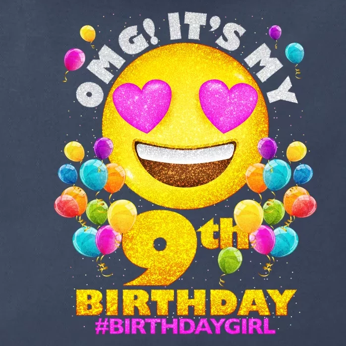 Cute OMG It's My 9th Birthday #BirthdayGirl Emoji Zip Tote Bag