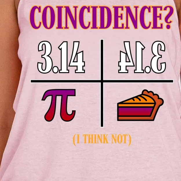 Coincidence I Think Not Pi Day Funny Pie Style Women's Knotted Racerback Tank