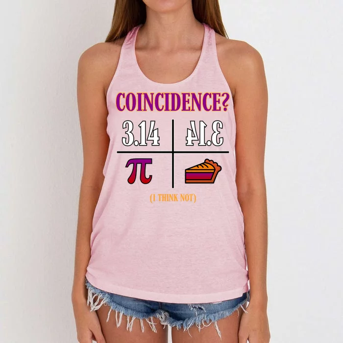 Coincidence I Think Not Pi Day Funny Pie Style Women's Knotted Racerback Tank