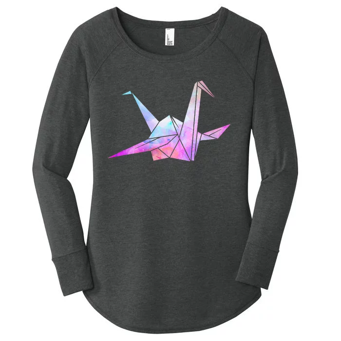 Colorful Origami Japanese Culture Art Paper Folding Cranes Women's Perfect Tri Tunic Long Sleeve Shirt