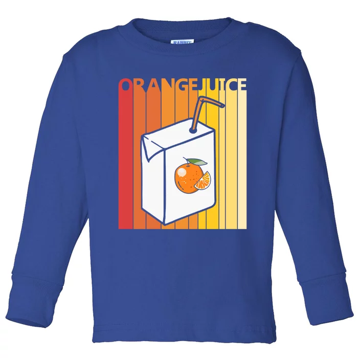 Cute Orange Juice Gift Toddler Long Sleeve Shirt