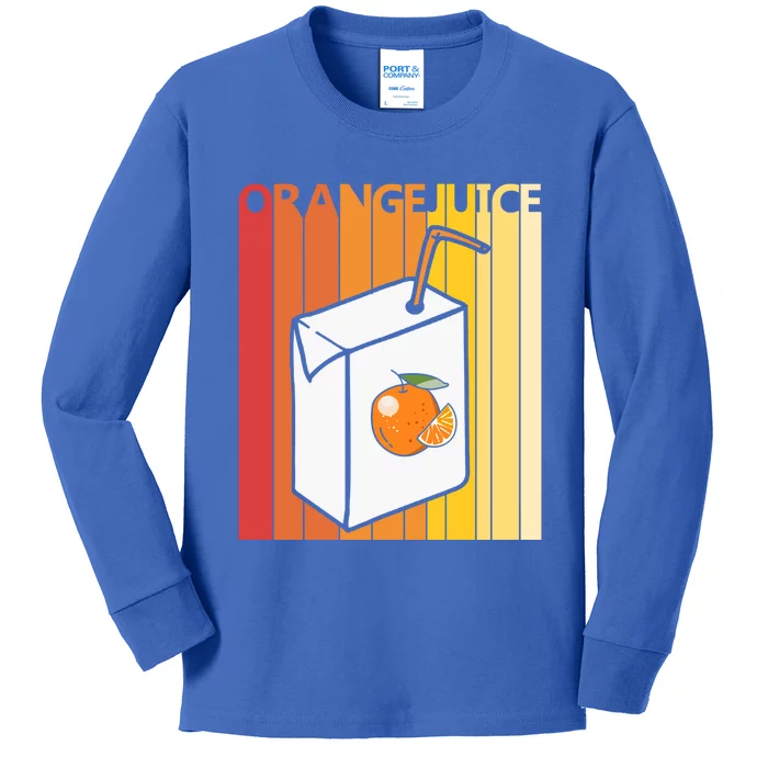 Cute Orange Juice Gift Kids Long Sleeve Shirt