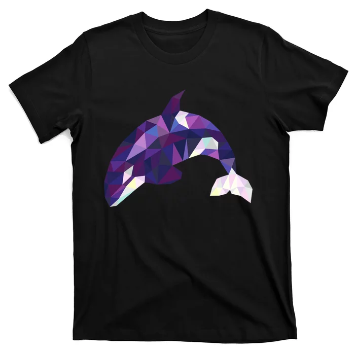 Cool Orca Killer Whale Geometric Art Wildlife Animal Lovers T-Shirt