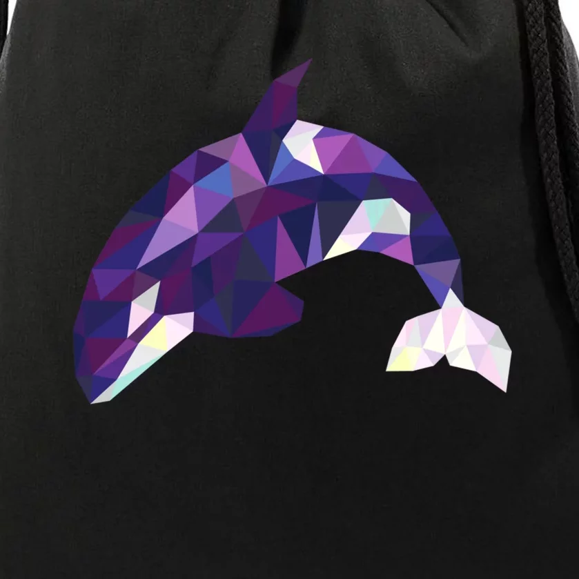 Cool Orca Killer Whale Geometric Art Wildlife Animal Lovers Drawstring Bag