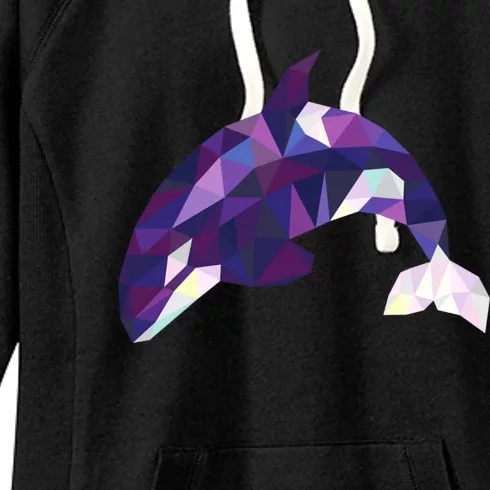 Cool Orca Killer Whale Geometric Art Wildlife Animal Lovers Women's Fleece Hoodie