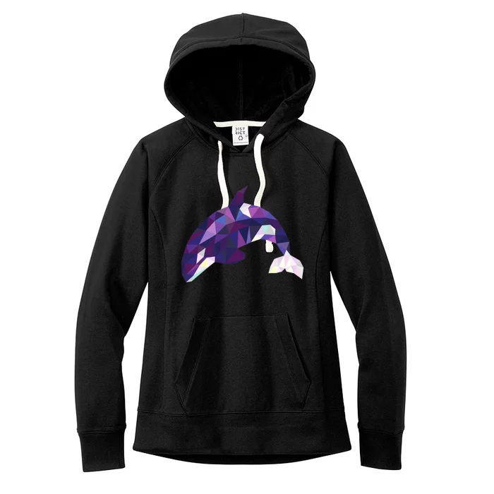 Cool Orca Killer Whale Geometric Art Wildlife Animal Lovers Women's Fleece Hoodie