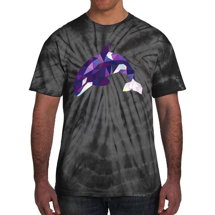 Cool Orca Killer Whale Geometric Art Wildlife Animal Lovers Tie-Dye T-Shirt