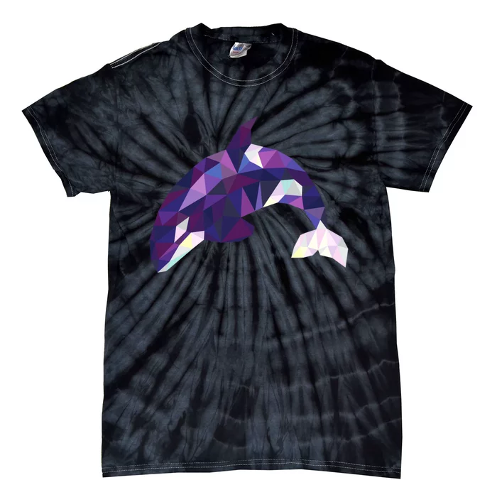 Cool Orca Killer Whale Geometric Art Wildlife Animal Lovers Tie-Dye T-Shirt