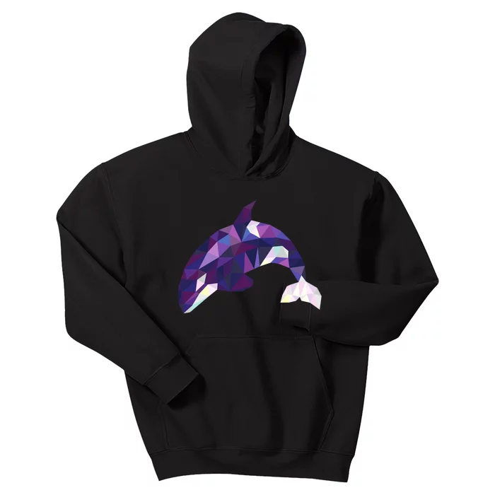 Cool Orca Killer Whale Geometric Art Wildlife Animal Lovers Kids Hoodie