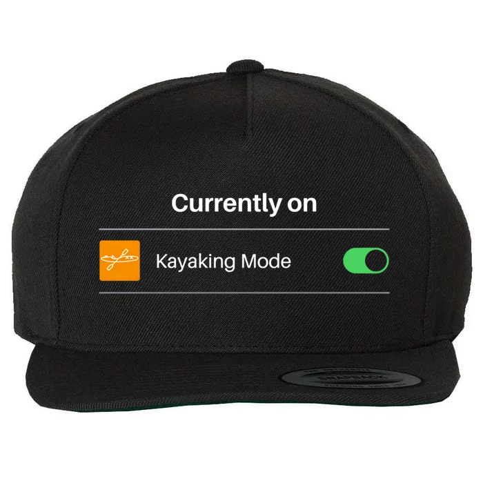 Currently On Kayaking Mode Kayak Boating Gift Wool Snapback Cap