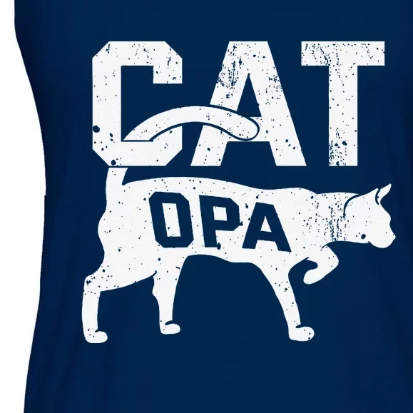 Cat Opa Kitten Pet Owner Meow Fathers Day Ladies Essential Flowy Tank