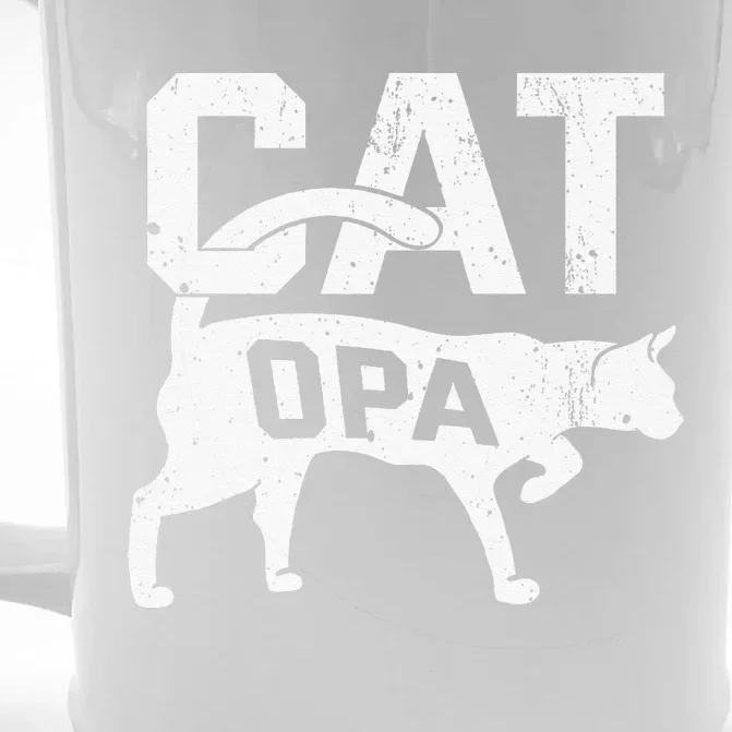 Cat Opa Kitten Pet Owner Meow Fathers Day Front & Back Beer Stein