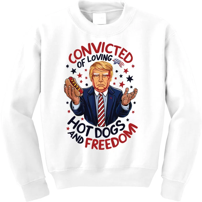 Convicted Of Loving Hot Dogs And Freedom Kids Sweatshirt