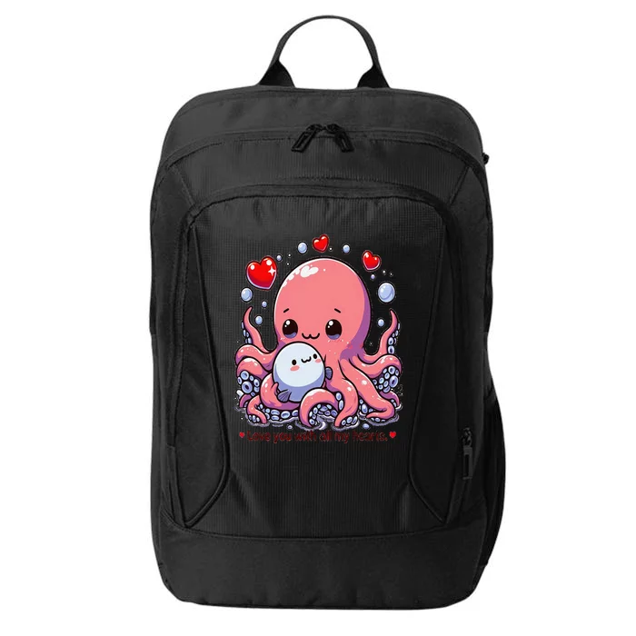 Cute Octopus Love You With All My Hearts City Backpack