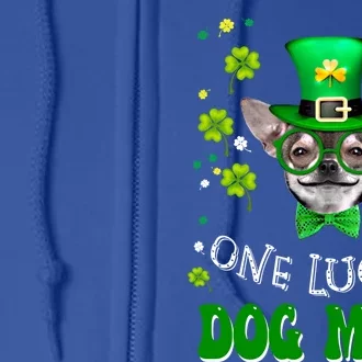 Chihuahua One Lucky Dog Mom Funny Dogs Lover St Patricks Day Cool Gift Full Zip Hoodie