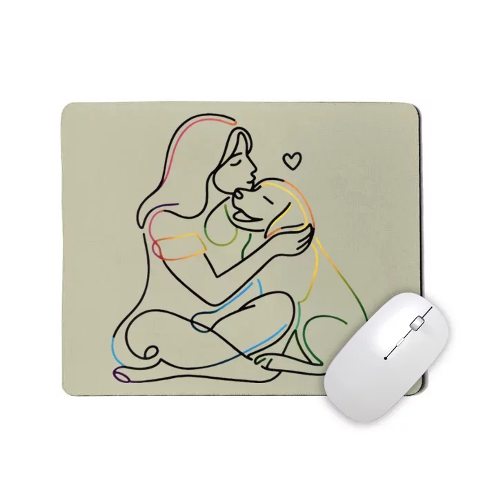 Colorful One Line Doodle Labrador Pet Parent Dog Mom Gift Mousepad