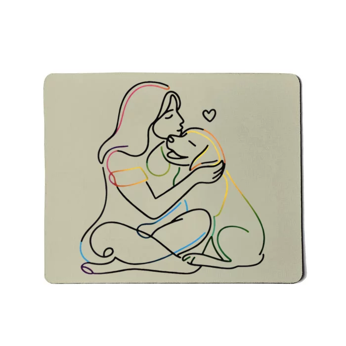 Colorful One Line Doodle Labrador Pet Parent Dog Mom Gift Mousepad