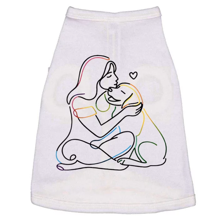 Colorful One Line Doodle Labrador Pet Parent Dog Mom Gift Doggie Tank