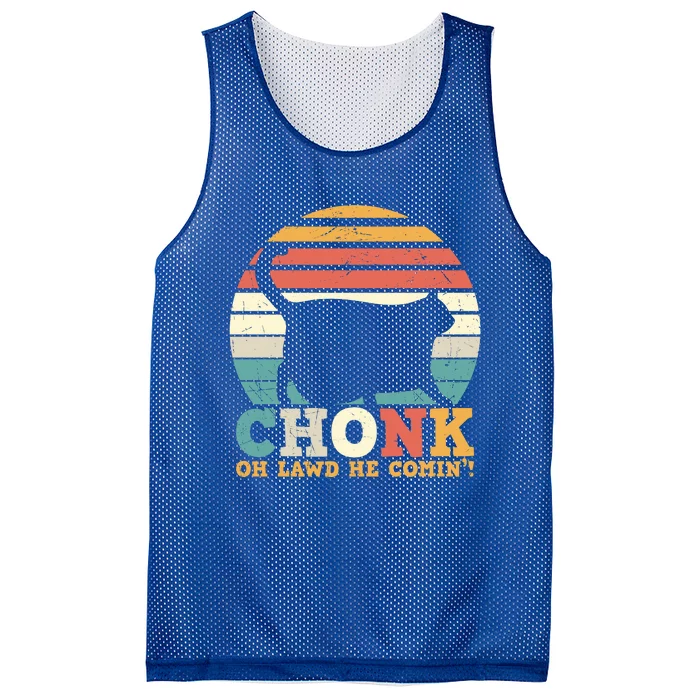 Chonk Oh Lawd He Comin' Cat Scale Meme Funny Cat Lover Cat Day Mesh Reversible Basketball Jersey Tank