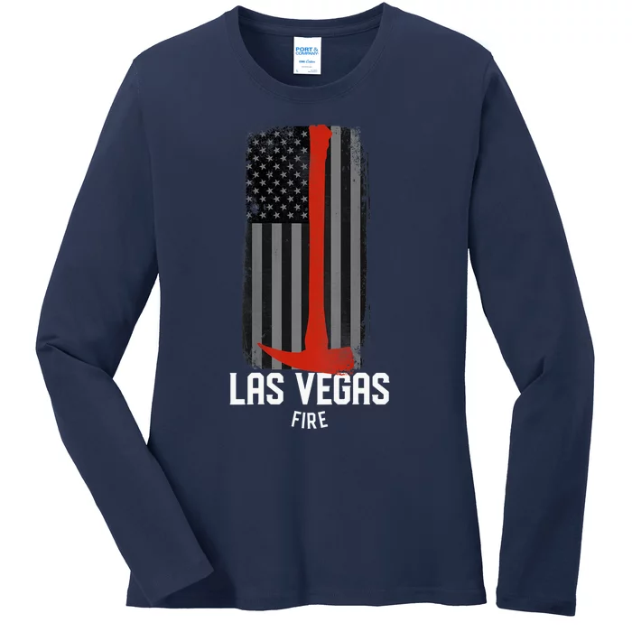 City of Las Vegas Fire Rescue Nevada Firefighter Ladies Long Sleeve Shirt