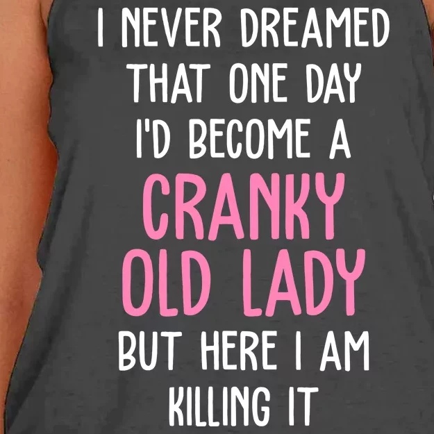 Cranky Old Lady Funny Women's Knotted Racerback Tank