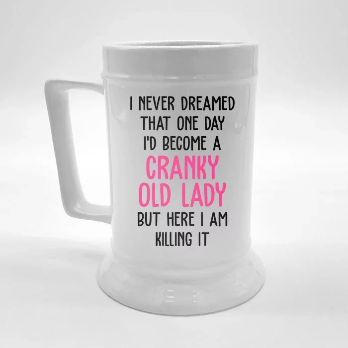 Cranky Old Lady Funny Front & Back Beer Stein