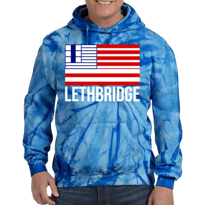 City Of Lethbridge Alberta Canada Flag Gift Tie Dye Hoodie