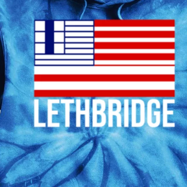 City Of Lethbridge Alberta Canada Flag Gift Tie Dye Hoodie