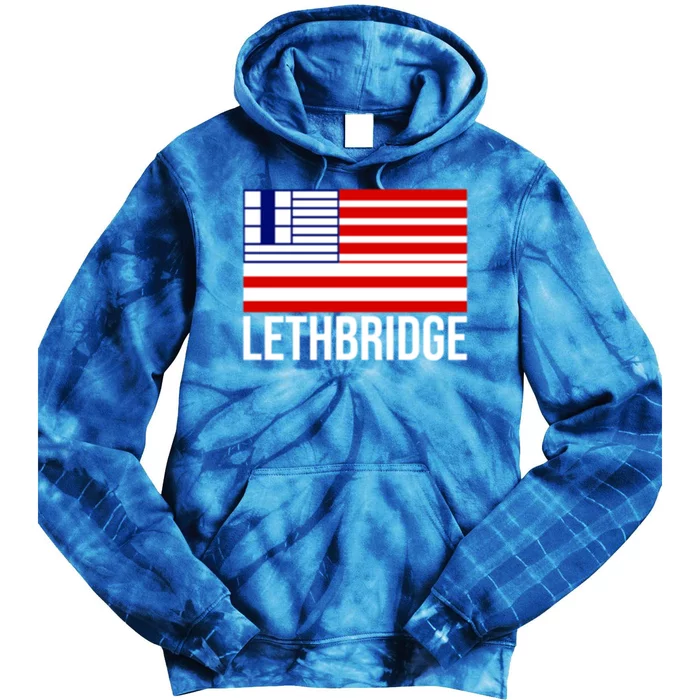 City Of Lethbridge Alberta Canada Flag Gift Tie Dye Hoodie