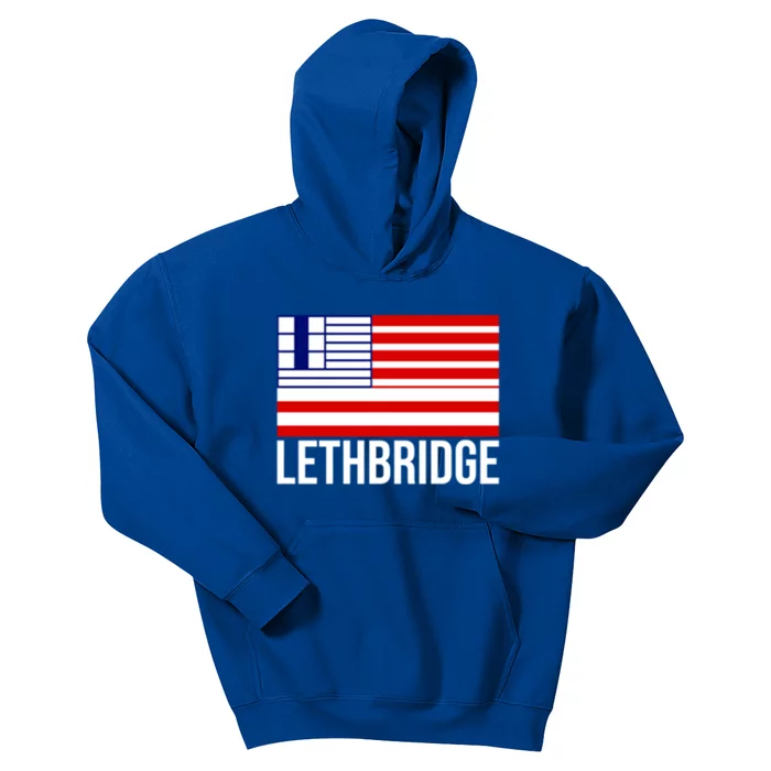 City Of Lethbridge Alberta Canada Flag Gift Kids Hoodie