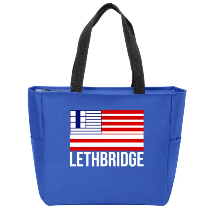 City Of Lethbridge Alberta Canada Flag Gift Zip Tote Bag