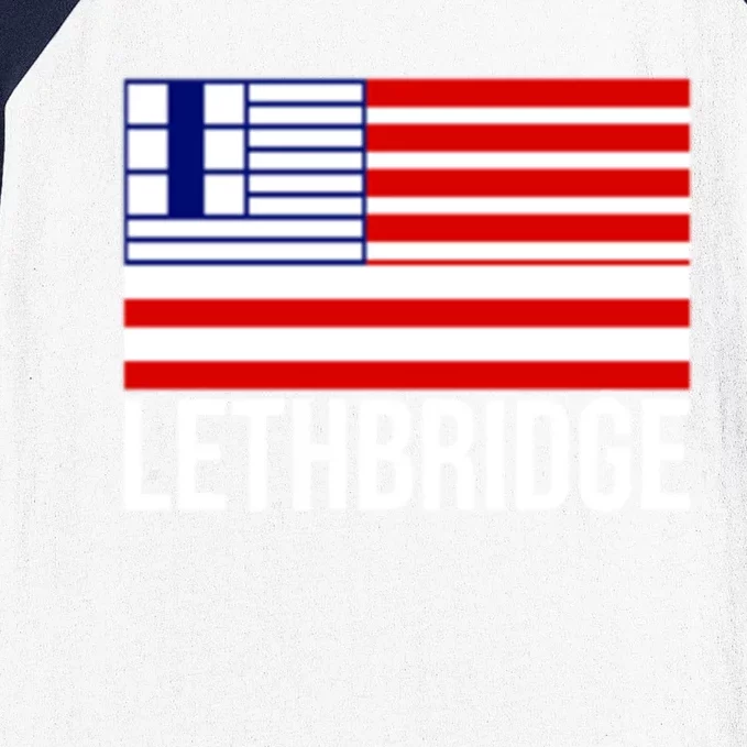 City Of Lethbridge Alberta Canada Flag Gift Baseball Sleeve Shirt