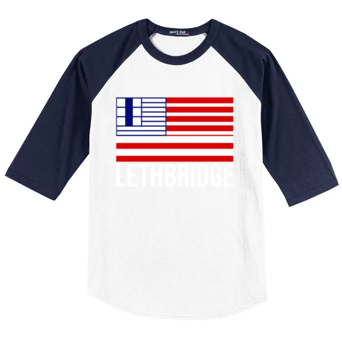 City Of Lethbridge Alberta Canada Flag Gift Baseball Sleeve Shirt