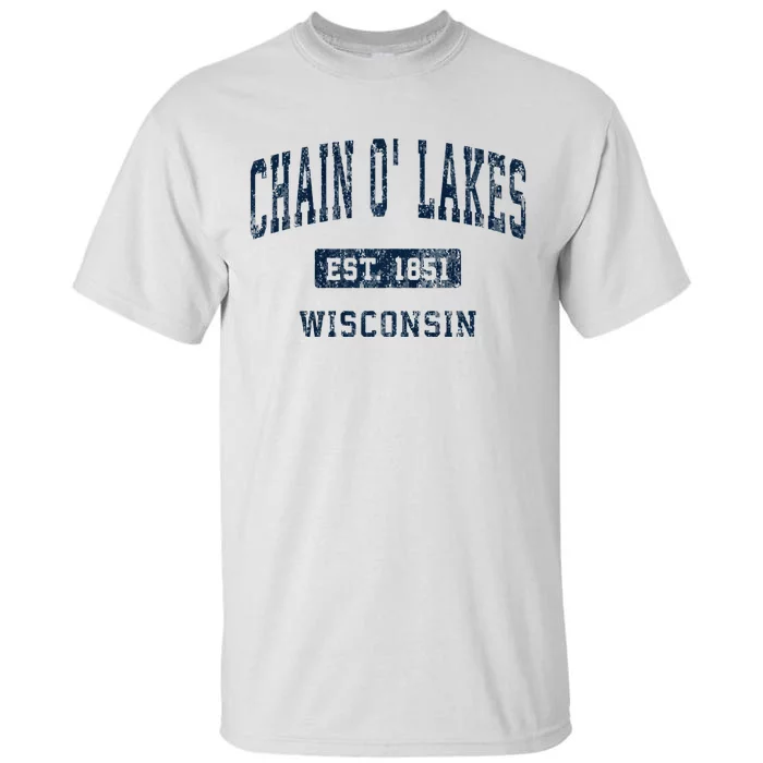 Chain O Lakes Wisconsin WI Vintage Athletic Sports Design Tall T-Shirt