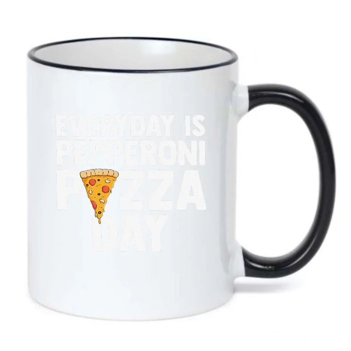 Circle of Life Funny Pizza Lover Gift Pepperoni Lovers Black Color Changing Mug