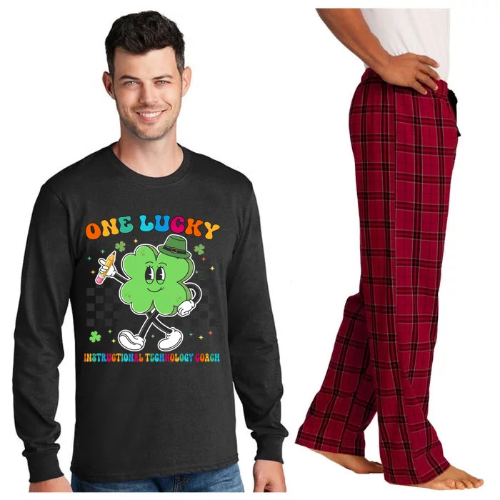 Cute One Lucky Instructional Technology Coach St Patrick Day Great Gift Long Sleeve Pajama Set