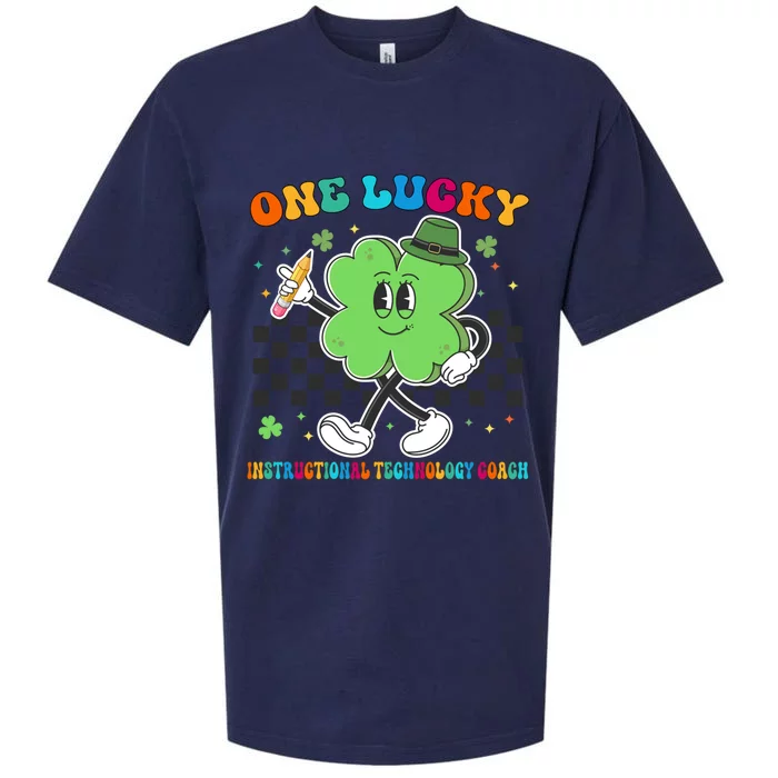 Cute One Lucky Instructional Technology Coach St Patrick Day Great Gift Sueded Cloud Jersey T-Shirt