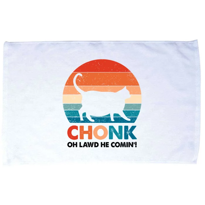 Chonk Oh Lawd He Comin Funny Fat Cat Microfiber Hand Towel