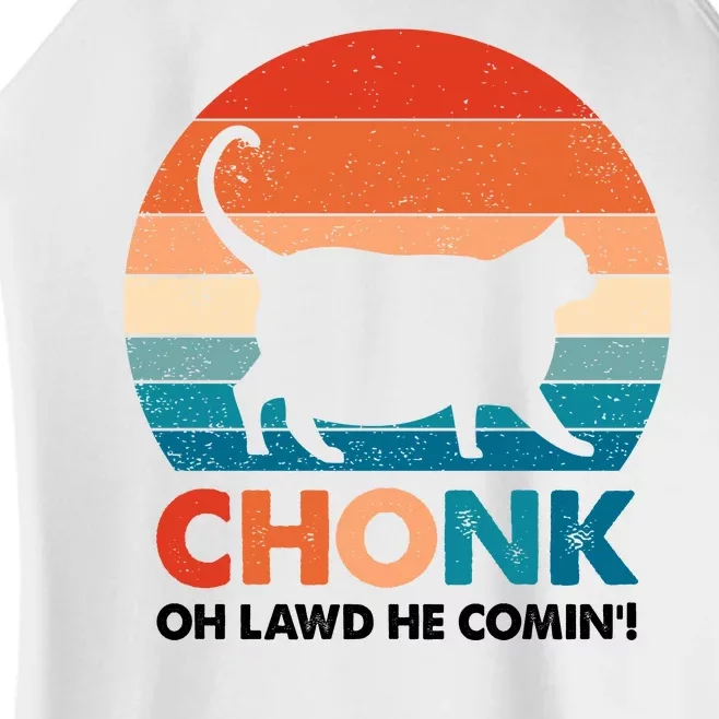 Chonk Oh Lawd He Comin Funny Fat Cat Women’s Perfect Tri Rocker Tank