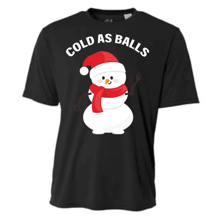 Cold As Balls Winter Snowman Cooling Performance Crew T-Shirt