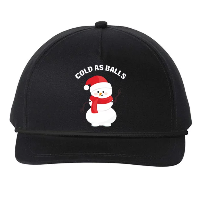 Cold As Balls Winter Snowman Snapback Five-Panel Rope Hat